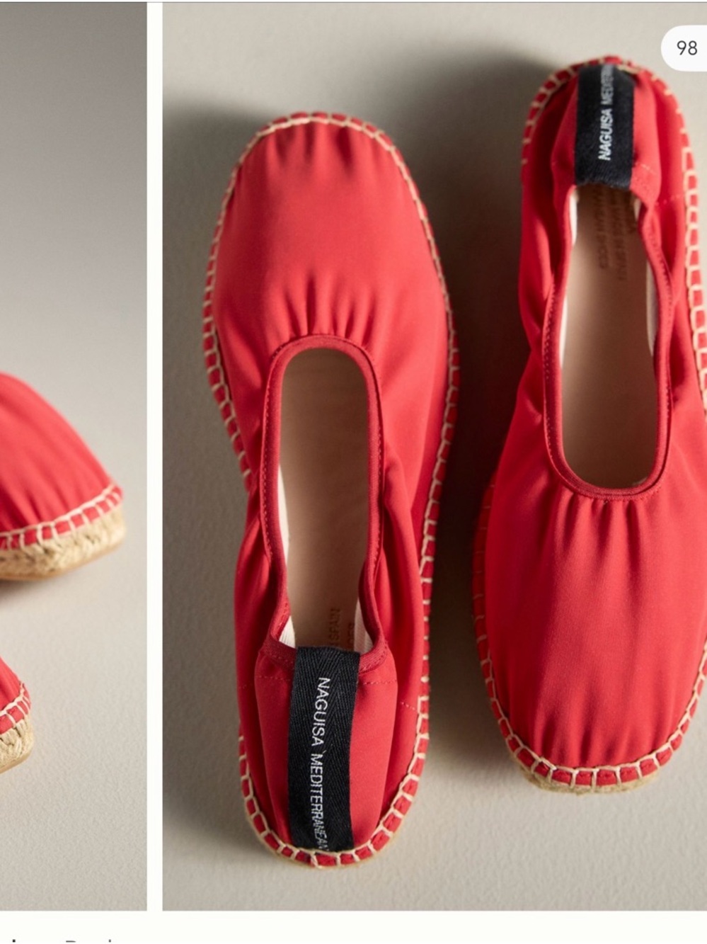 Naguisa Allium mesh Red Ballet Espadrilles